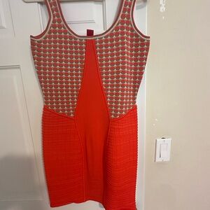 Stylish Orange and Gray Women's Dress